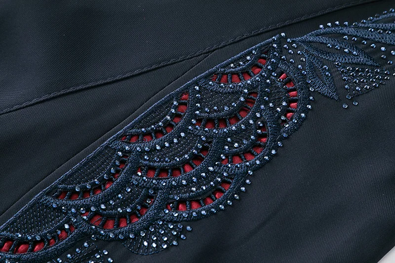 Women\'s Black Skirt Special Design Ladies Bottoms Floral Net Silk Long Skirt Luxury Fashion Female Length Party Skirt African