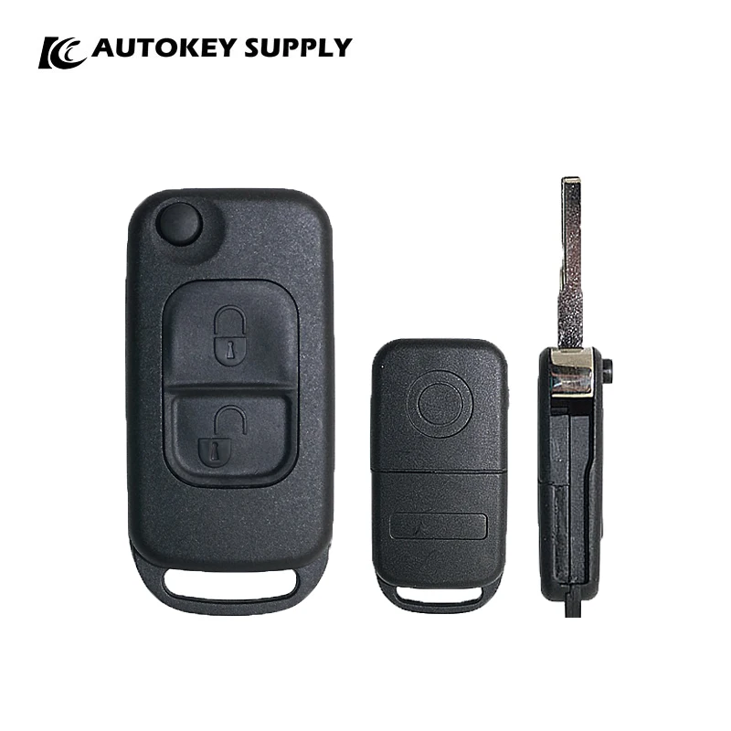 

Для Mercedes 2 кнопочный откидной ключ оболочка 2 гусеничный стержень Autokeysupply AKBZF104