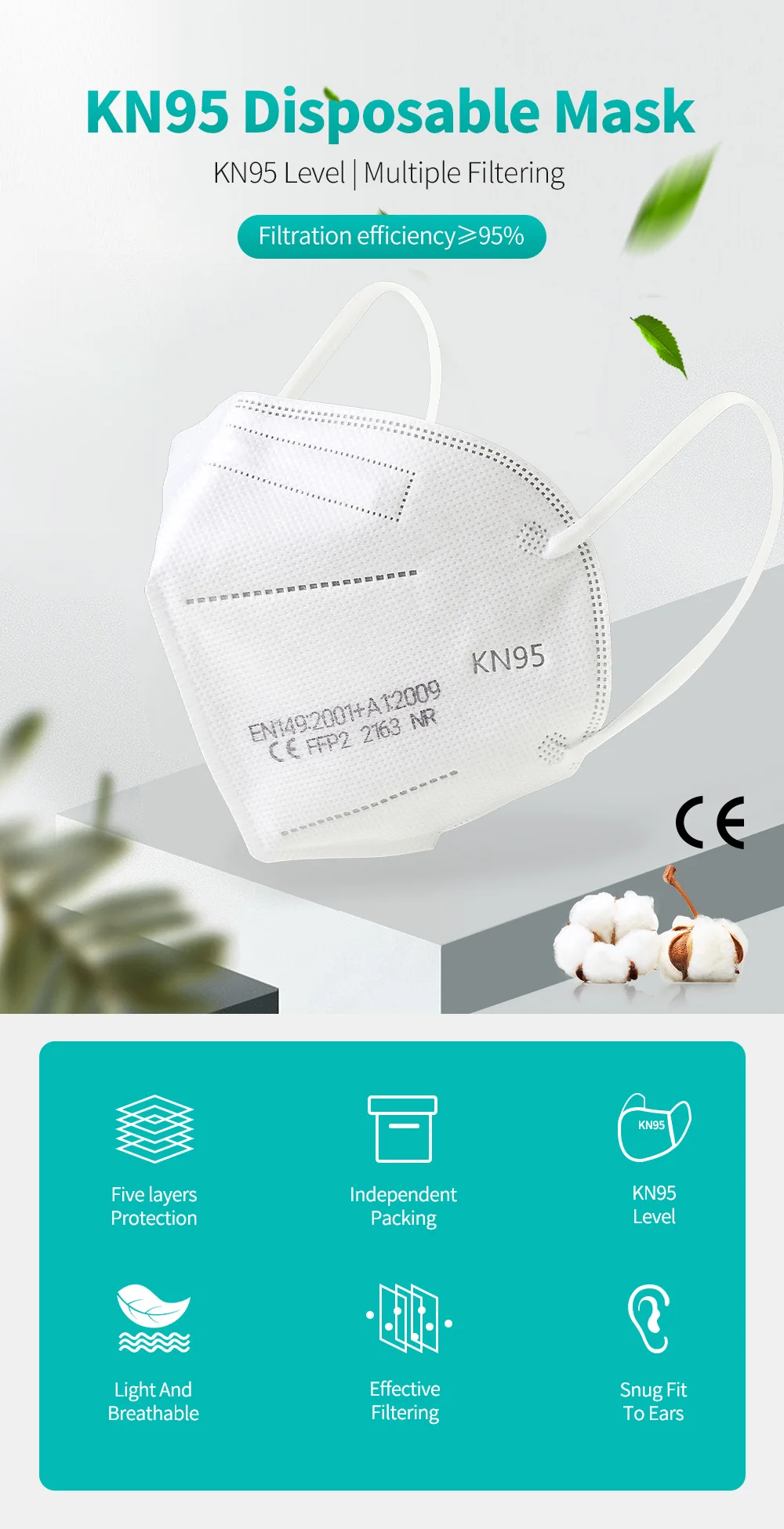 10-100 pieces KN95 face mask 5 layer filter dust port PM2.5 mascarillas FFP2 Nonwoven health Protective N95 mask fast delivery