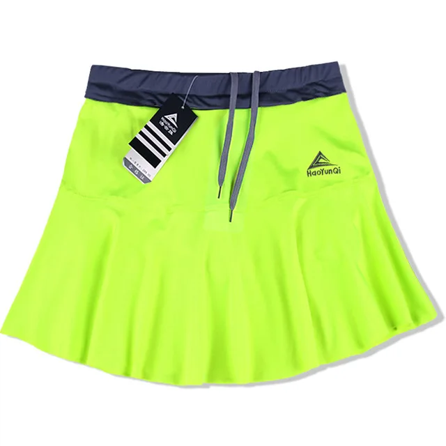 Women Sports Skirt Spring Summer New Thin Anti-light Quick Dry Breathable Sweat Running Fitness Stretch Skort with Safety Shorts