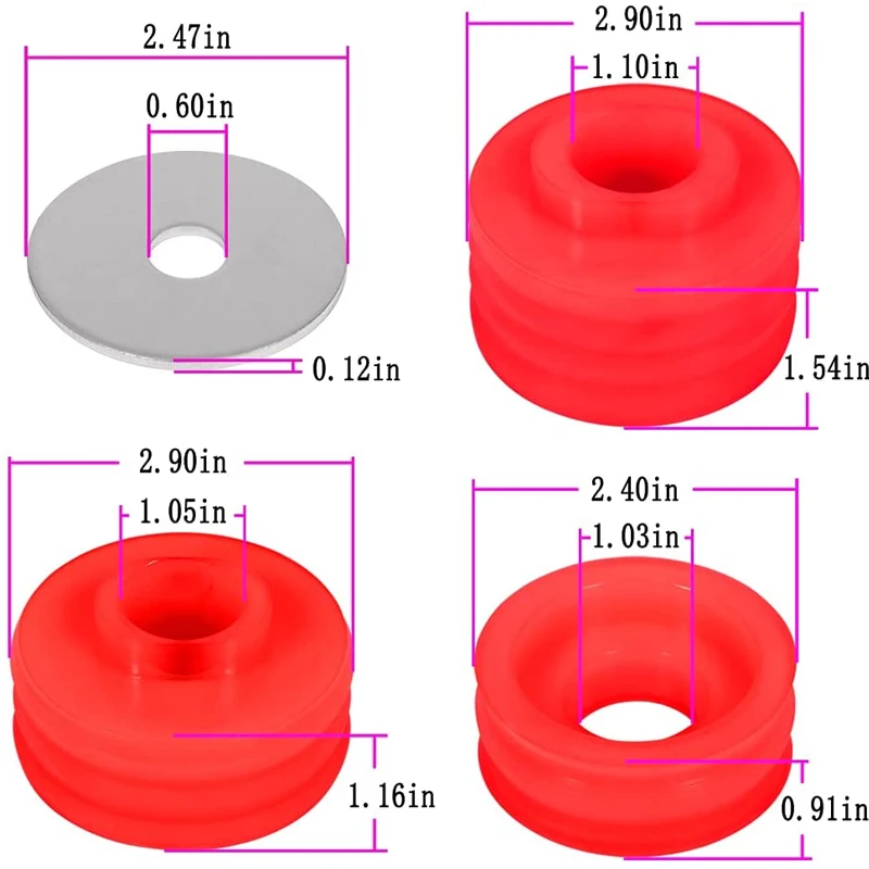 KF04050BK Body Mount Bushing Kit for Ford F250 F350 1999-2017 2WD 4WD Polyurethane Body Mounts -  (Set of 20)