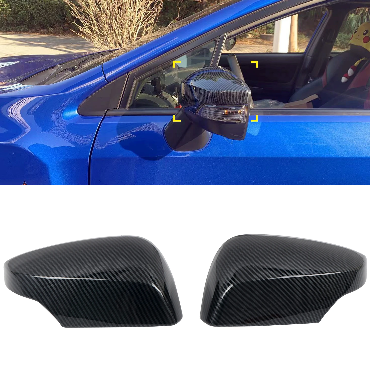 For Subaru WRX STi 2015-2020 2021 Car Accessories ABS Carbon Door Rear view Side Mirror Cover 2pcs For Subaru Levorg 2015-2019