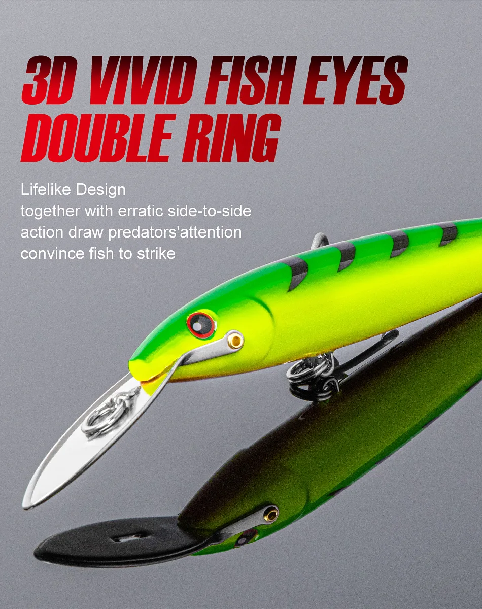 NOEBY-Künstlicher harter Köder zum Meeresangeln, Trolling-Köder, Metalllippe, Tieftauchen, Elritze, 130 mm, 33 g, 180 mm, 60 g, 225 mm76 g – Detail 7