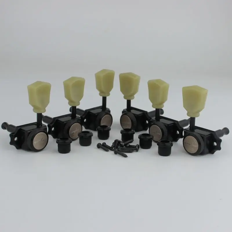 1 Set GUYKER 3R3L Black colour Vintage Deluxe Electric Guitar Machine Heads Tuning Pegs