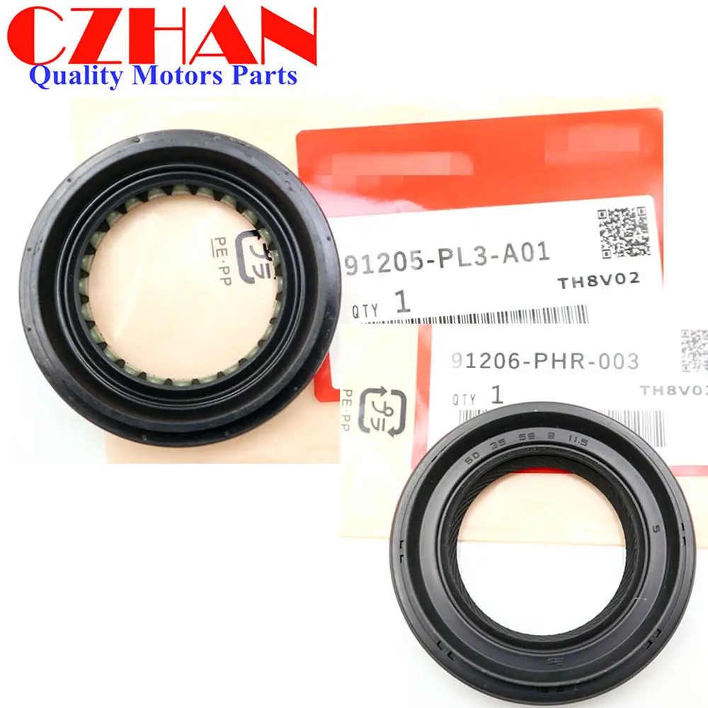 NEW OEM 91205-PL3-A01 & 91206-PHR-003 Driveshaft Gearbox Differential Oil Seals Gasket  For Honda Civic Accord retainer