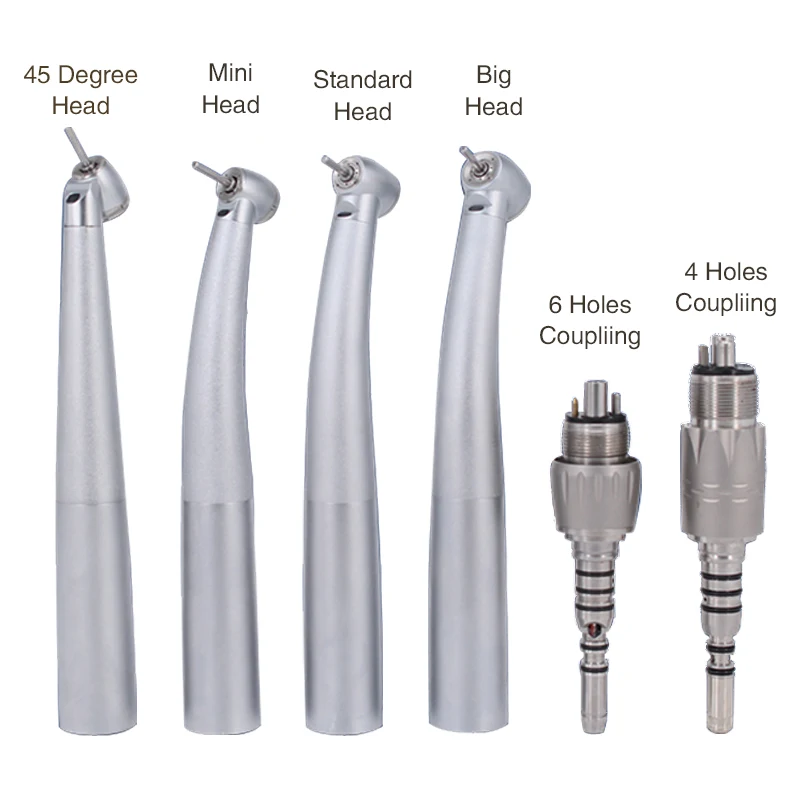 Dental Handpiece LED High Speed Handpiece ceramic bearings Air Turbine 4 Points Water Spray Hand piece 4hole 6hole