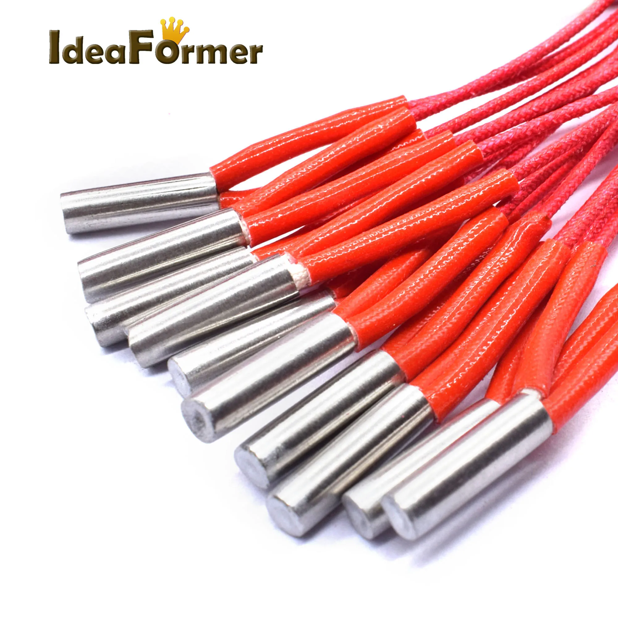 Ideaformer 3D Printer Parts 1 PCS Red/White 12/24V 40/50W 60*20/60*30 Heating Tube with 100cm Wire for 3D Printer