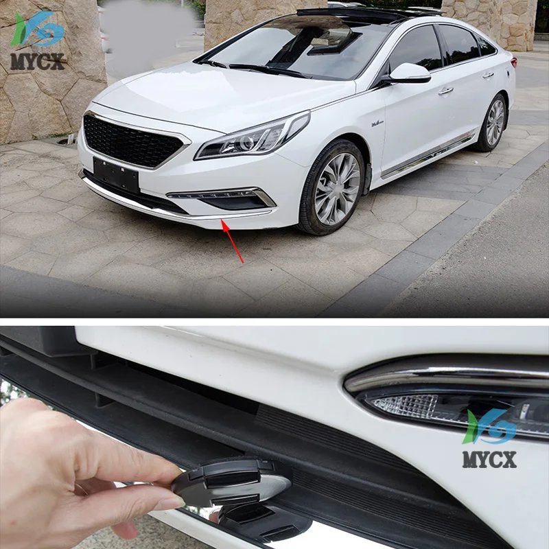 ACCESSORIES FIT FOR 2015 2016 HYUNDAI SONATA LF CHROME FRONT LOWER BUMPER COVER TRIM MOLDING GRILLE GARNISH