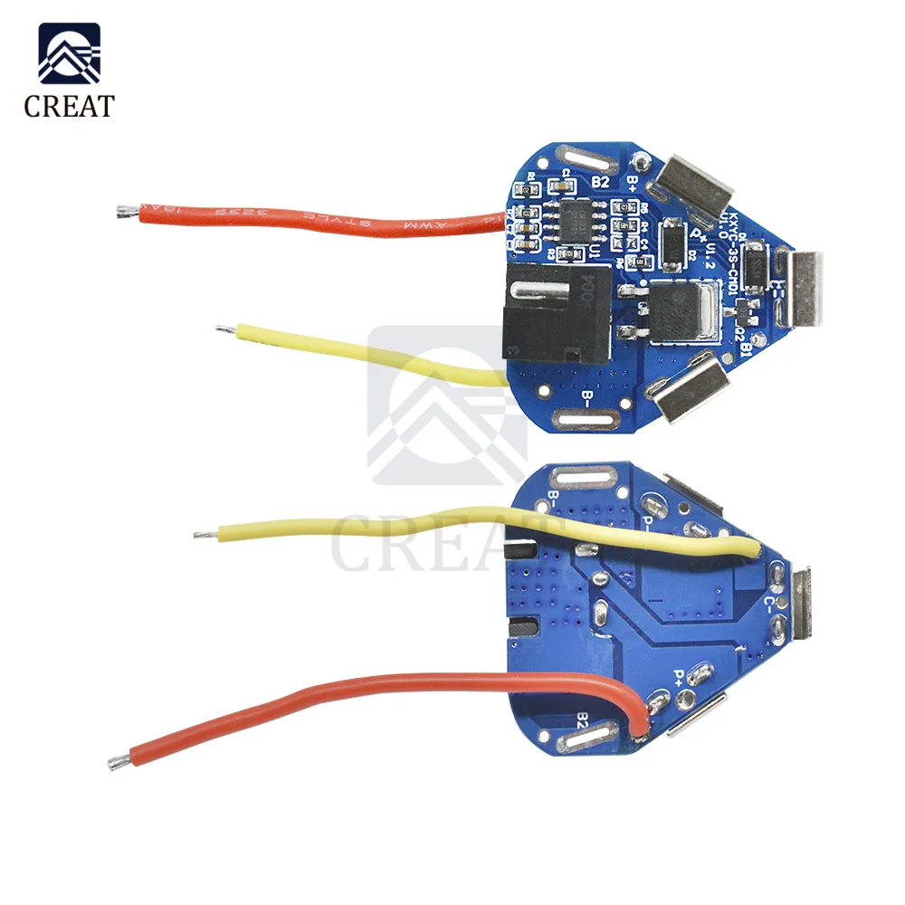 3S 12.6V 6A BMS 18650 Lithium Battery Protection Board Power Bank Balance Overcharge Overdischarge for Electric Drill