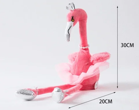 30cm elektryczny flaming pluszowy zabawka śpiewający i tańczący dziki ptak Flamingo wypchane zwierzę figurka zabawna Puzzle dla dzieci