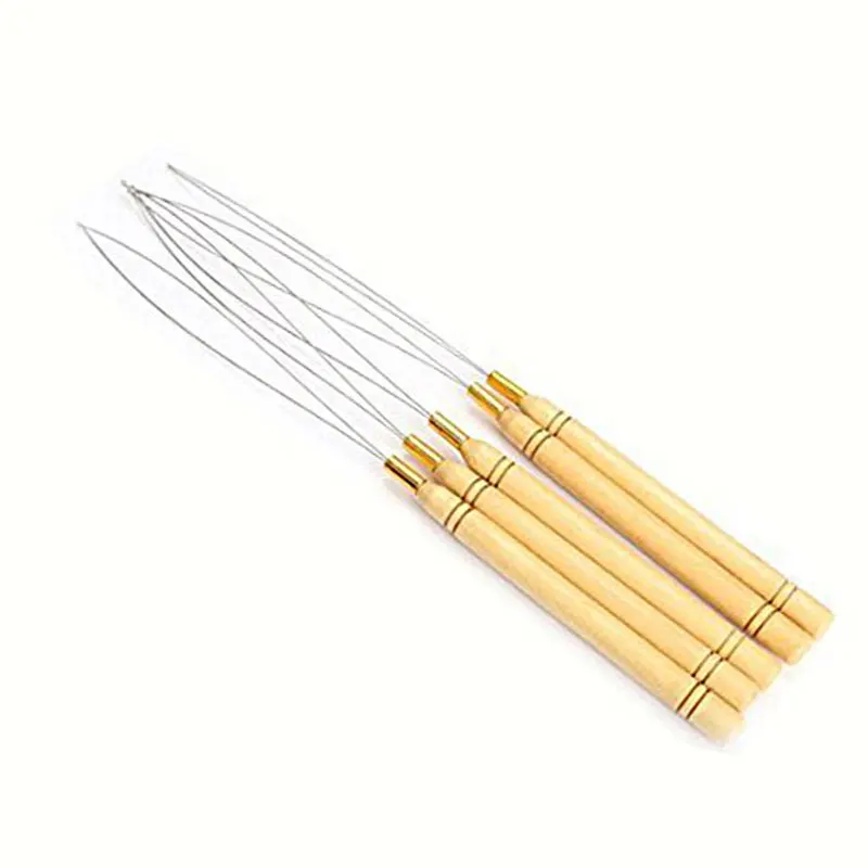 3 pcs micro rings loop tool loop threader pulling needle used with hair plier and beads for human hair feather extension tools