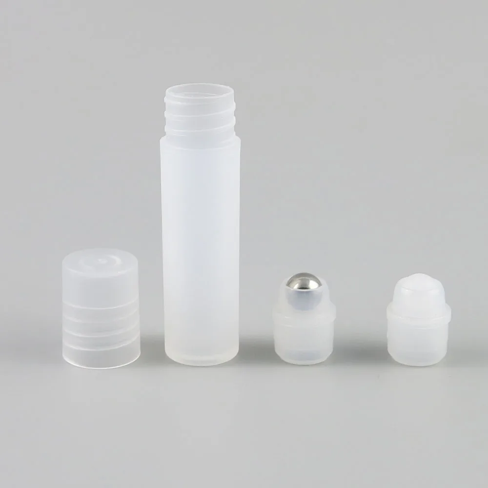 24 x 5ml 8ml 10ml 12ml  Refillable Empty Frost Black White Roll on bottle with Plastic Metal Ball 10cc  Eye Cream Roll On Bottle