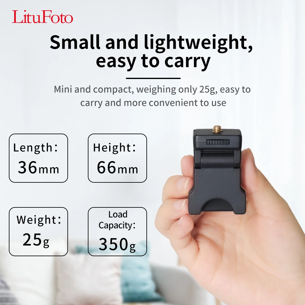 Litufoto b3 mini lâmpada multifunções clipe, 36mm * 66mm cinto 1.4 "porta de parafuso, para o telefone do computador transmissão ao vivo clipe de luz de preenchimento