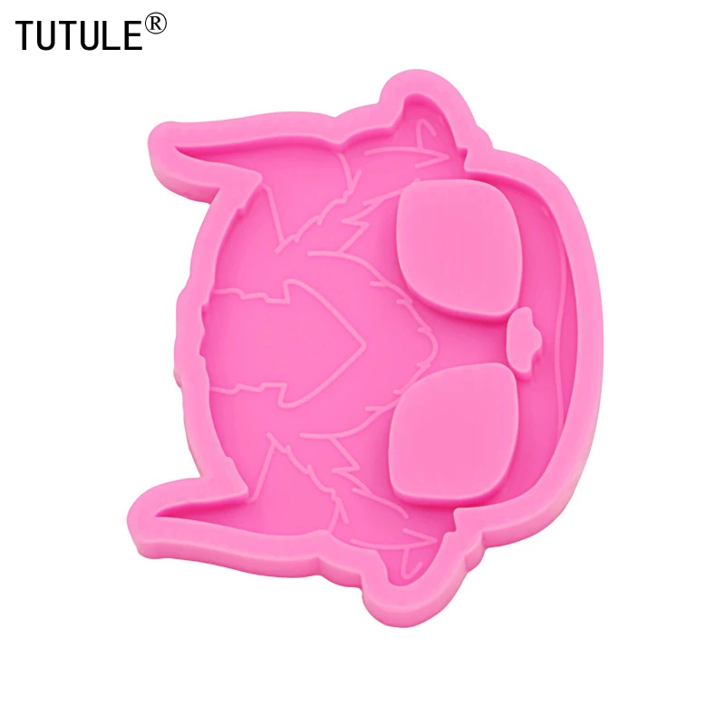 Shiny Bull Head Self-defense Device Keychain Silicone Mold DIY Pendant Polymer Clay Epoxy Resin Making Tools Food grade Molds