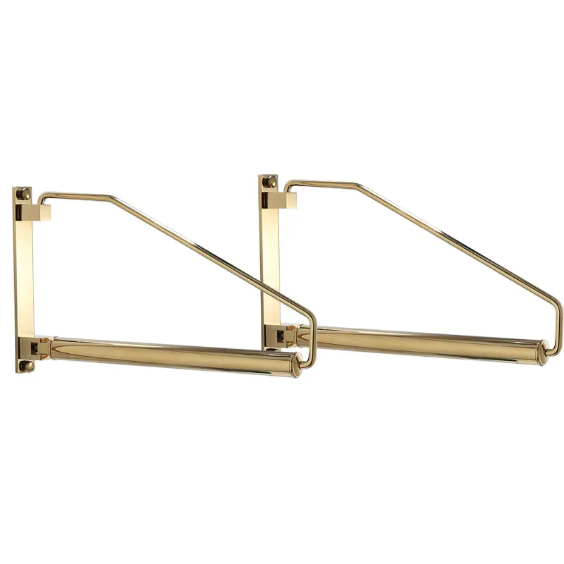 

Wall Clothing Hanger Holder Folding Clothes Drying Rack Brass Gold Clothing Hanger Organizer Rack NJ70515