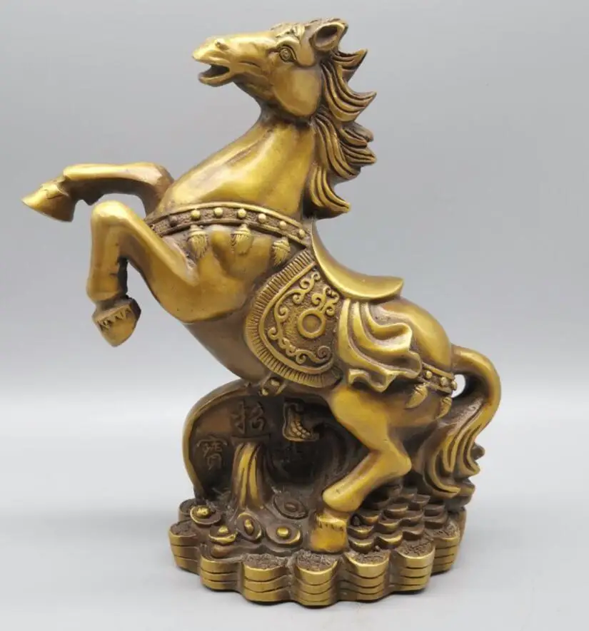 

China brass archaize zodiac wealth crafts statue