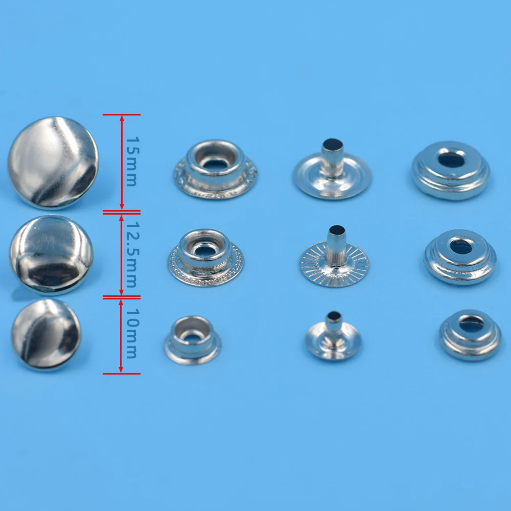 50sets 4 optional colors metal  Ring Spring Type snap with suited mold press stud buttons die fasten tool for DIY bulk clothing