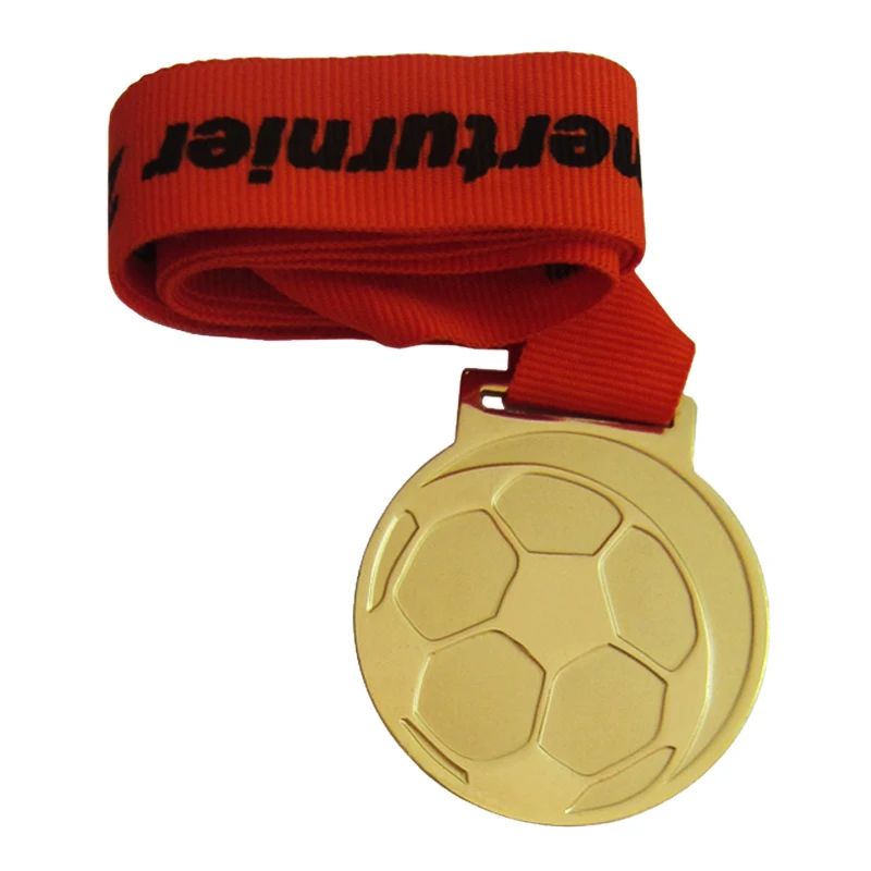 Low price high quality electroplated gold medal cheap zinc alloy football medal