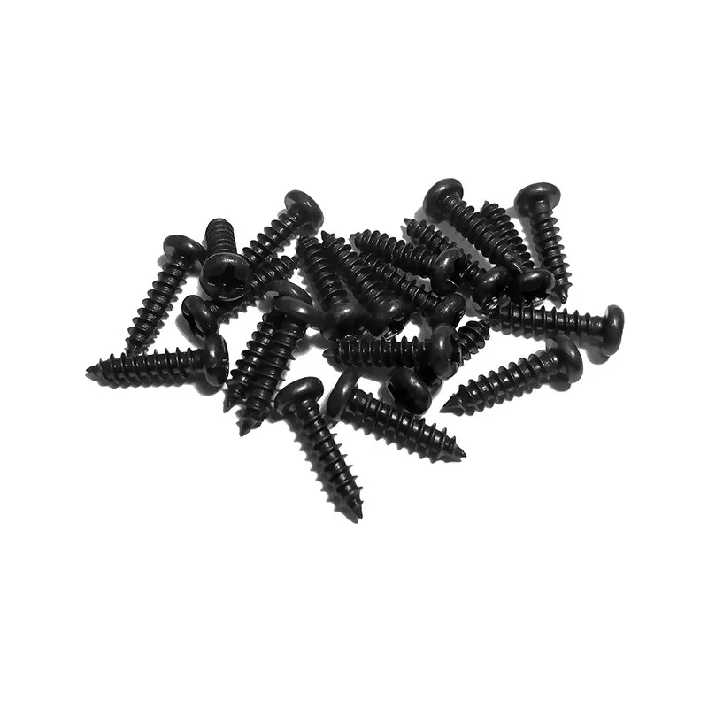 50/100pcs M1 M1.2 M1.4 M1.7 M2 M2.3 M2.6 M3 M3.5 M4 Black Steel Small Phillips Pan Head Cross Round Head Self-tapping Wood Screw