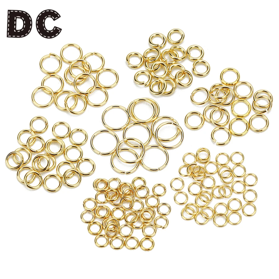 100/200Pcs Stainless Steel Open Jump Rings 3/4/5/6/8/10mm Dia Round Gold Color Charm Split For Diy Jewelry Making Findings