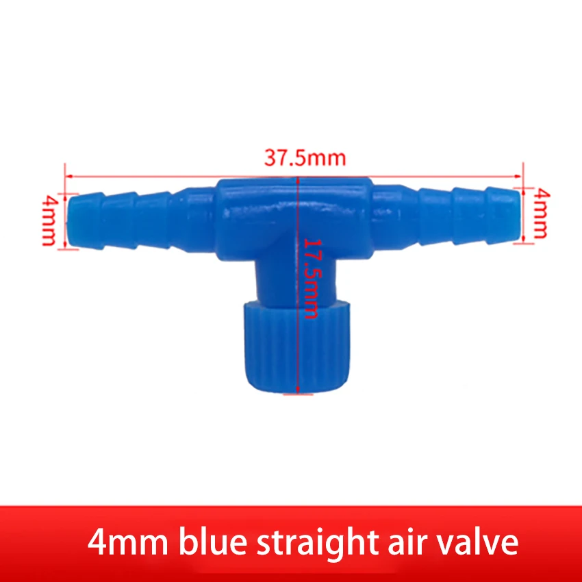 3pcs/lot Black Blue Control Valves Switch T-Shape Adjustable Connector Pump Flow Valves 4mm Adjust air volume water volume