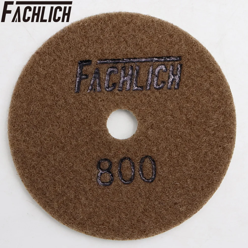 FACHLICH 8pcs/set Wet Diamond  Flexible Polishing Pads For Granite Marble Resin Bond Sanding Disc Grit 800 Dia 4inch/100mm