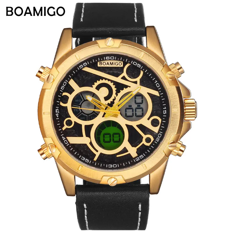 

BOAMIGO Brand Luxury Man watches LED Quartz Chronograph Waterproof watch часы