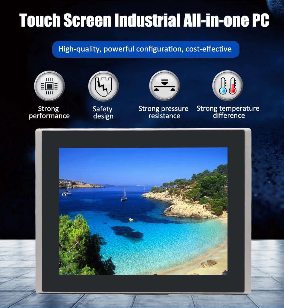 

Eglobal Intel Core i7 4500U All-in-One 10.1'' Touch Screen IP65 Industrial Panel PC Windows WES7 COM LAN HD Desktop Computer