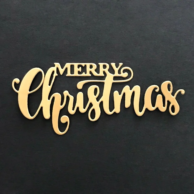 MERRY Christmas Dies Cut Word Metal Cutting Stamps Craft Scrapbooking
