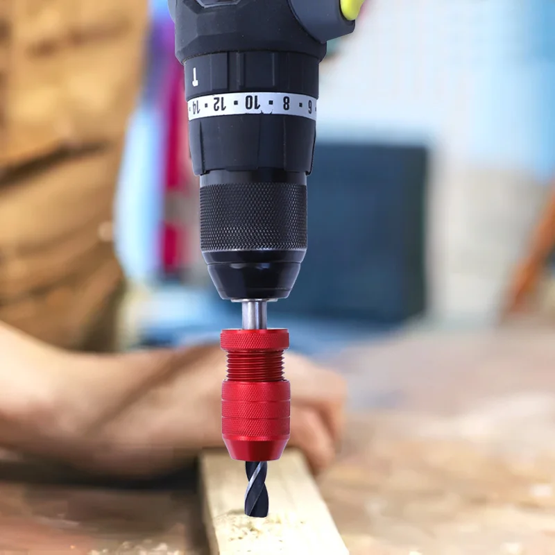 Broca ajustable de tope de profundidad para taladro de madera, posicionador de límite de taladro métrico de 7-12mm aleación de aluminio accesorios para taladro de carpintería