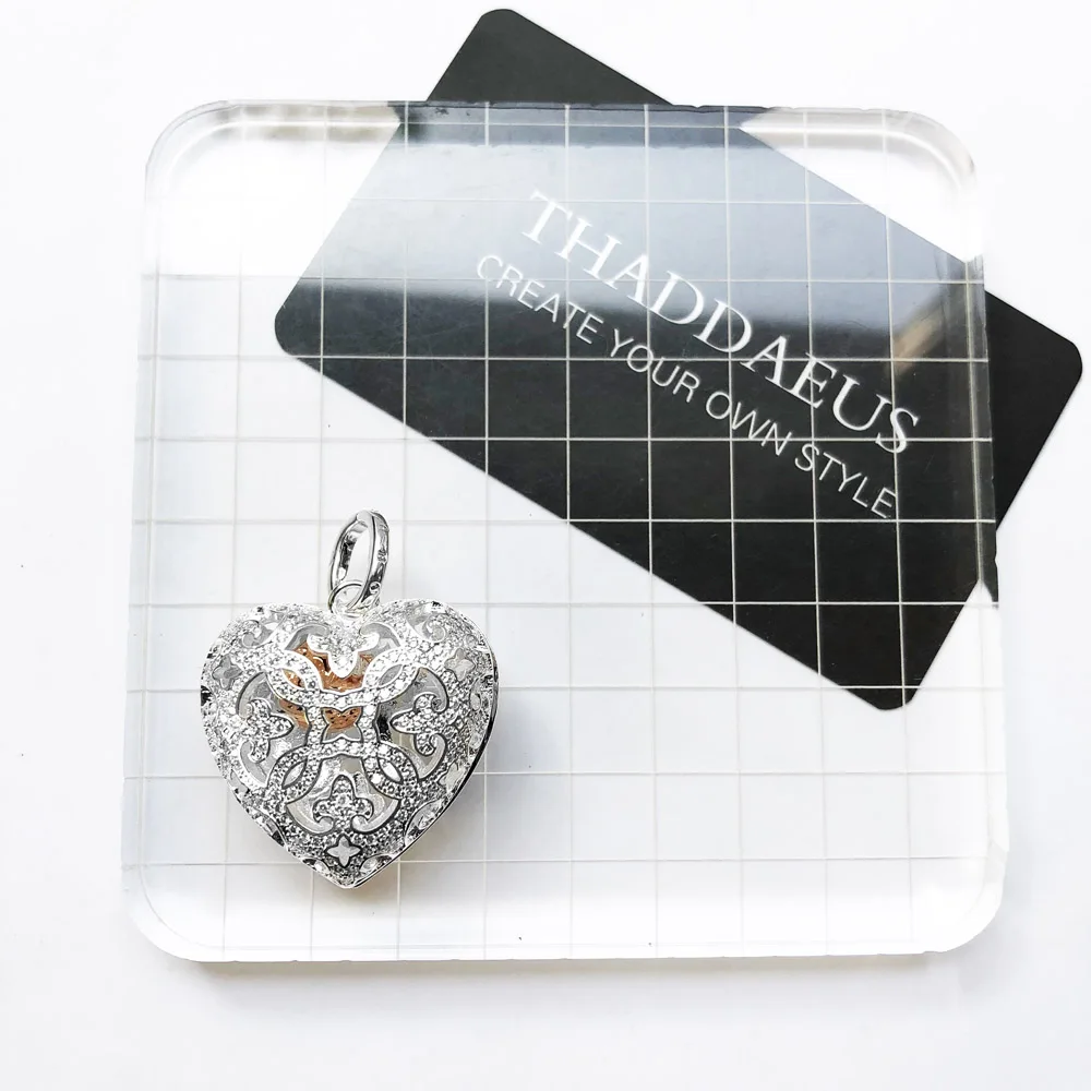 Anhänger Liebe Herz Medaillon Mode Glamour 925 Sterling Silber Schmuck Europa Stil Zubehör Seele Geschenk für Frau – Detail 8