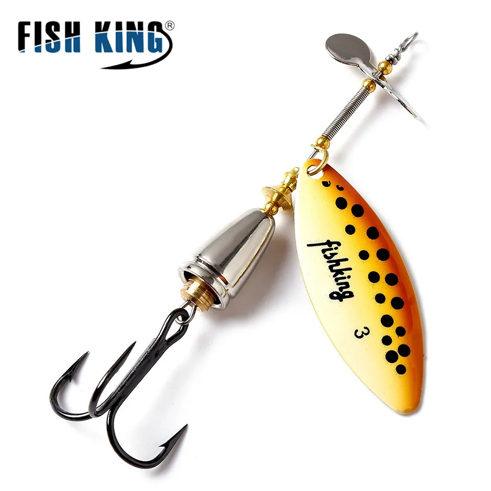 FISH KING 15g Metall Spinnerbait Angelköder Weitwurf Rotierender Spinner Löffel Harte Künstliche Köder Buzz Für Barsch Hecht