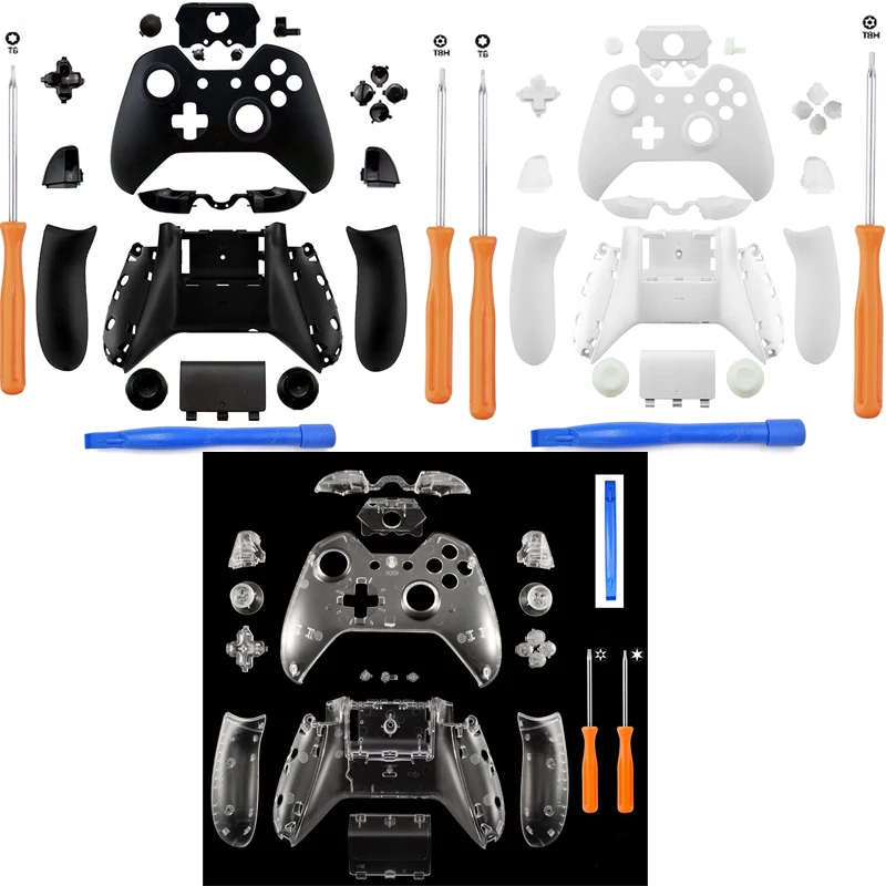 Full Set Housing Shell Case With Buttons Kit Faceplates for Xbox One Controller Gamepad Repair Matte Cover 3.5 mm Headset Jack