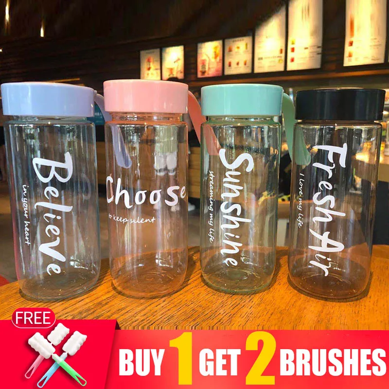 500ml Transparent Sports Square Bottled Water Drinking Drink Bottle 600ml 2023 new Gourd Creative Frosted Outdoor Water Bottles