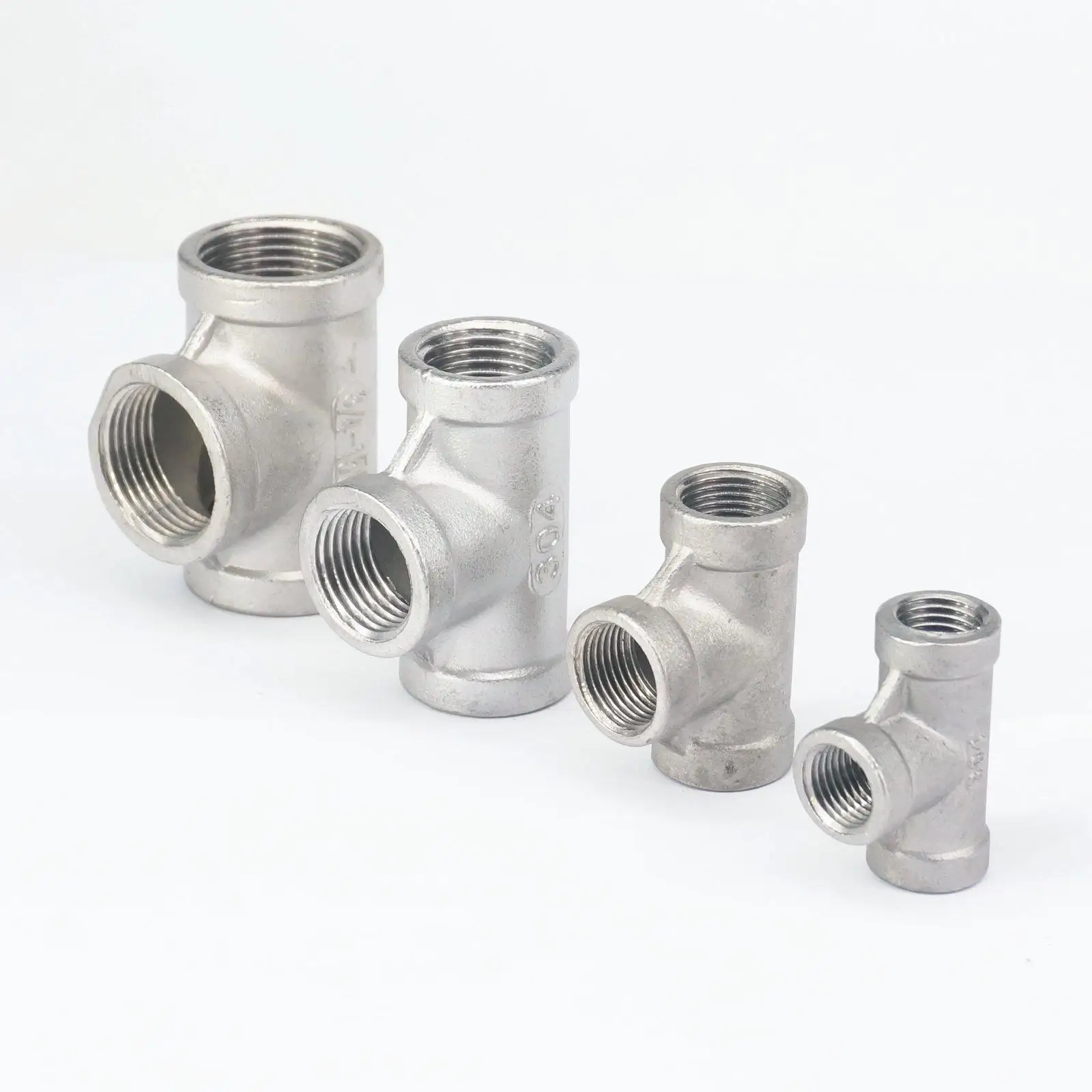 

1/8" 1/4" 3/8" 1/2" 3/4" 1" 1.2" 1.5" 2" BSP Female 304 Stainless Steel Equal Tee 3 Ways Pipe Fitting Connector