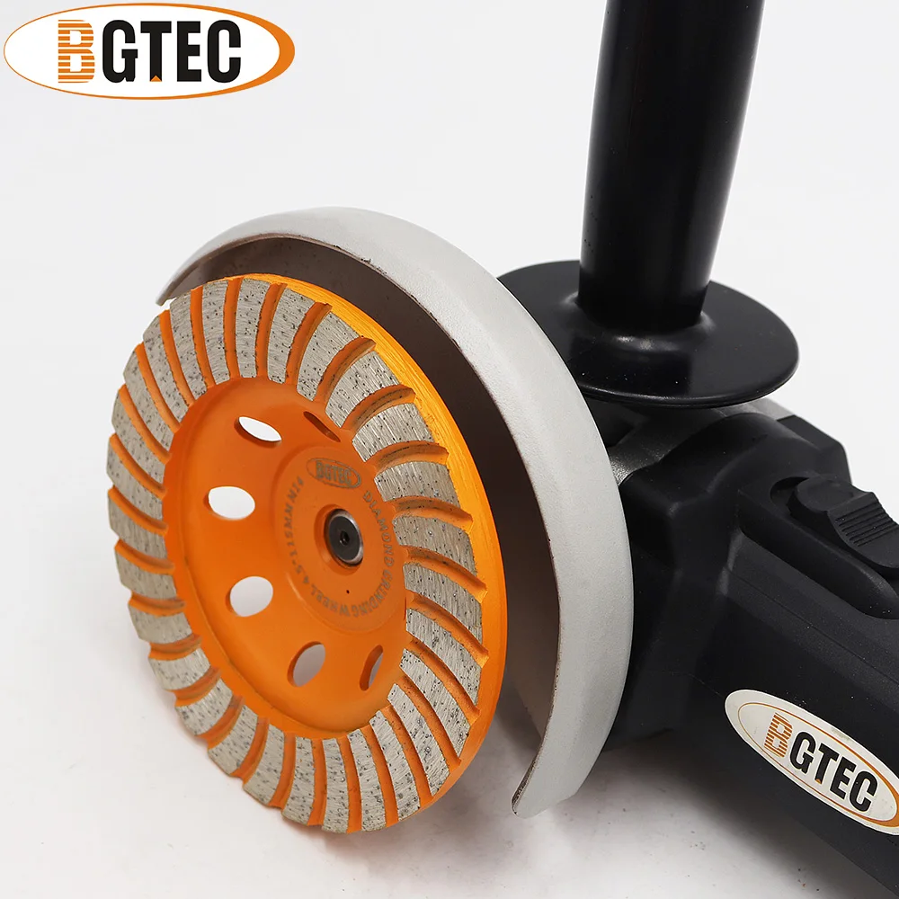 BGTEC 2 Buah Roda Gerinda Baris Turbo Berlian 4.5 Inci 115Mm M14 Benang Cakram Gerinda untuk Beton, Bahan Konstruksi