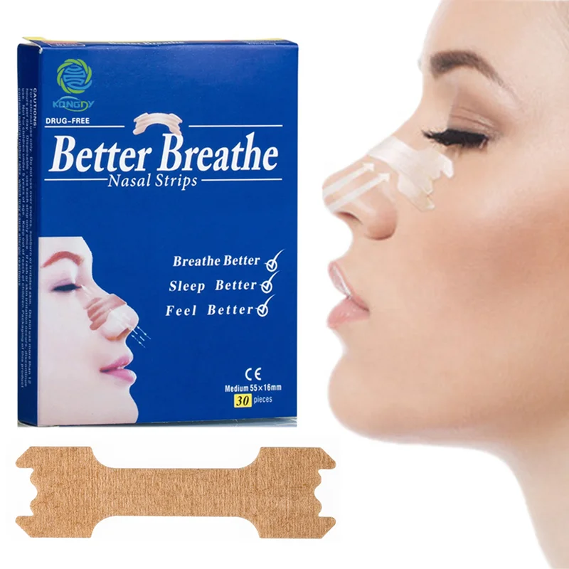 KONGDY Breathe Nasal Strips Right Way To Stop Snoring 60 Pieces/2 Boxes Nose Strips for Snoring Help Relief Nasal Congestion