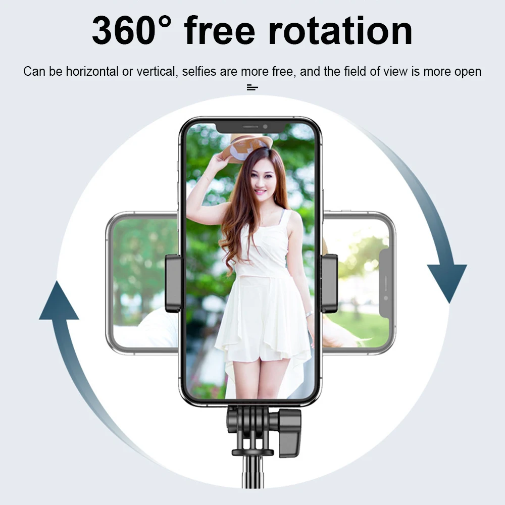 Selfie Sticks Wireless Selfie Stick Tripod Dimmable Selfie Ring Fill Light Fill Lamp Foldable Fit for Smartphone