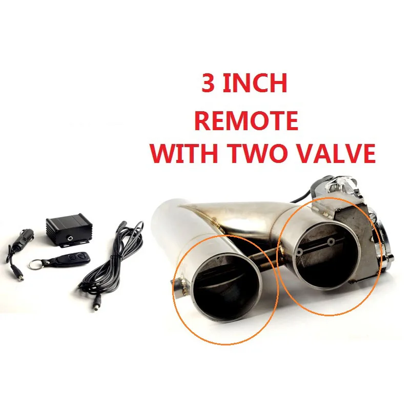 

Universal 2"/2.25"/2.5''/3" Double Valve Electric Exhaust Cut Out Valve Exhaust Pipe Muffler Kit with Wireless Remote Control