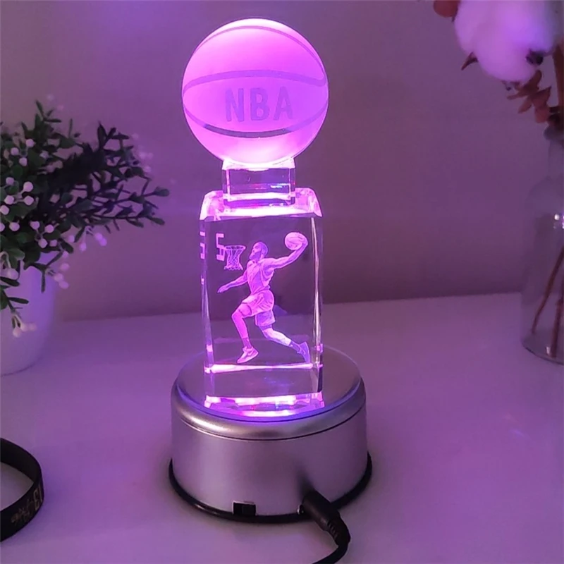 Crystal Table Lights Creative Basketball Star desk Lamp Stained Glass Lamp Bed Room Decor Night light Lampshades for Table Lamps