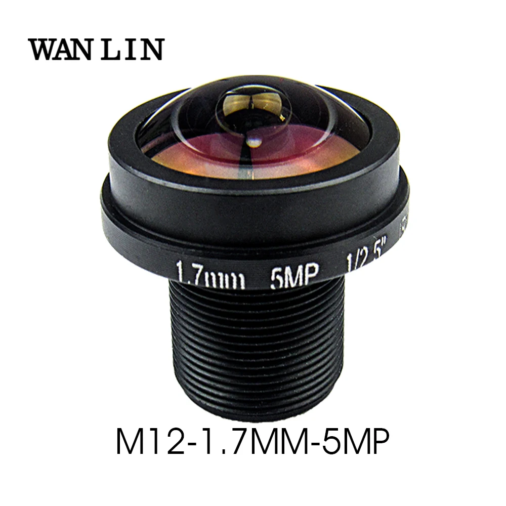 Obiektyw typu rybie oko 1,7 mm 5 megapikseli do kamery IP HD CCTV M12 góra 1/2,5 "F2.0 180 stopni szerokokątny panoramiczny obiektyw CCTV