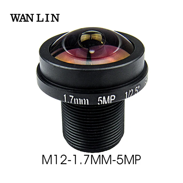 Obiektyw typu rybie oko 1,7 mm 5 megapikseli do kamery IP HD CCTV M12 góra 1/2,5 "F2.0 180 stopni szerokokątny panoramiczny obiektyw CCTV