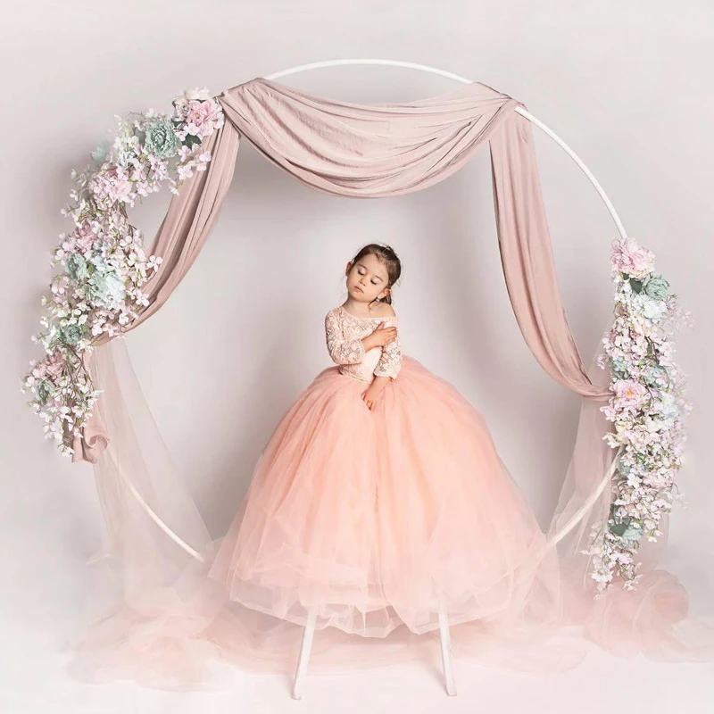 Round Backdrop Stand Metal Circle Wedding Balloon Arch Frame For Wedding Birthday Party Graduation Photo Background Decoration
