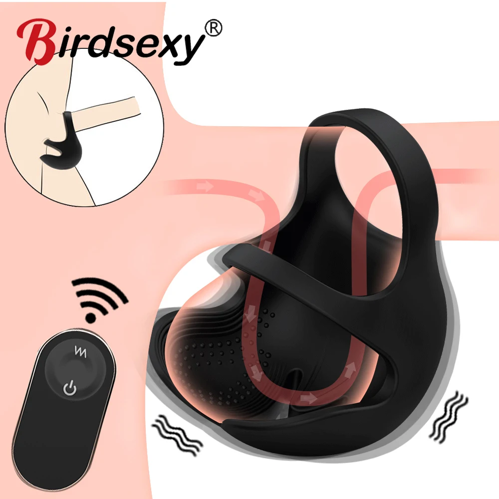 Testicular Stimulator Vibrator For Men Penis Rings Delayed Ejaculation Strap-on Chastity cage Male Masturbator Sex Toys For Men