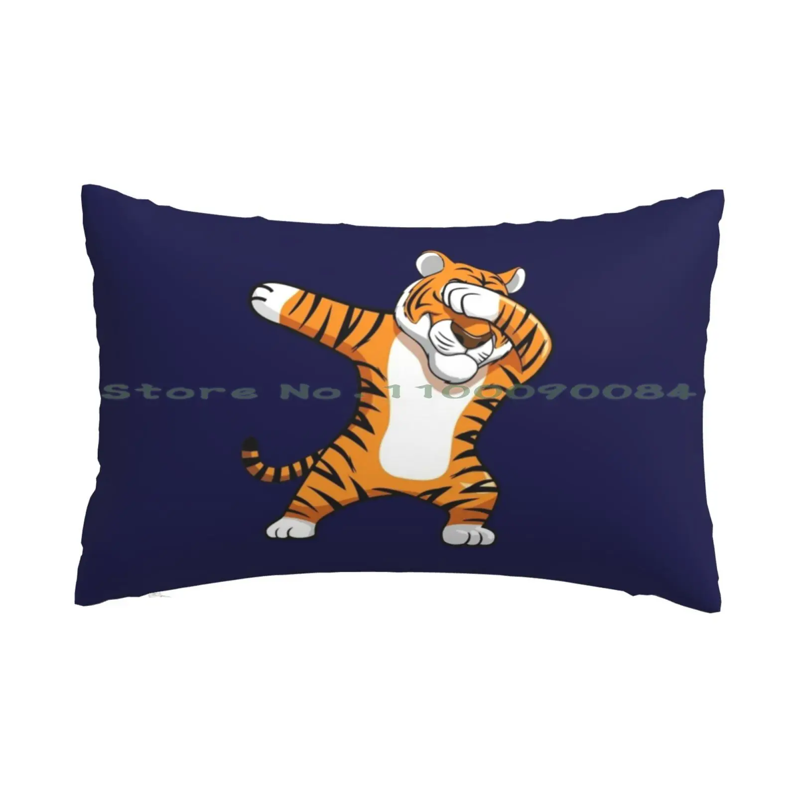 Bdaz Dabbing Tiger Football Mascot Pillow Case 20x30 50*75 Sofa Bedroom Mandala Lines Black Psychedelic Floral Details Fantasy