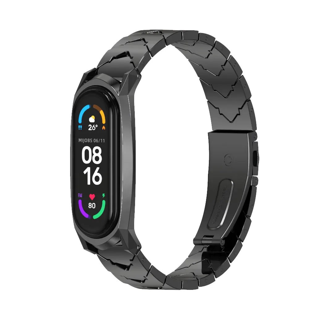 Riemen für Xiaomi Mi Band 9 8 7 6 5 4 Metall Handgelenk Armband Mi Band 6 Riemen Edelstahl Armbänder Mi Band 9 Correa NFC Global