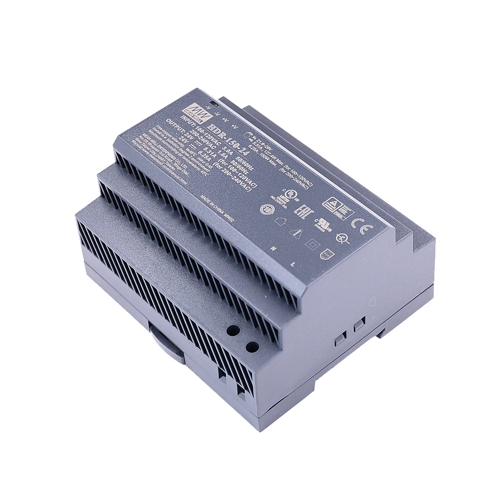 Original Mean Well HDR-150-24 meanwell 24V DC 6.25A 150W Ultra Slim Step Shape DIN Rail Power Supply