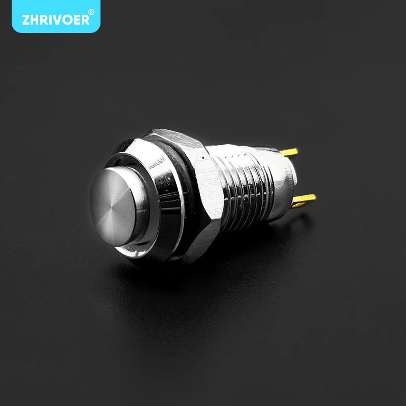 金属製押しボタンスイッチ,8mm,2ピン,セルフロック,セルフリセット,瞬時,防水,通常