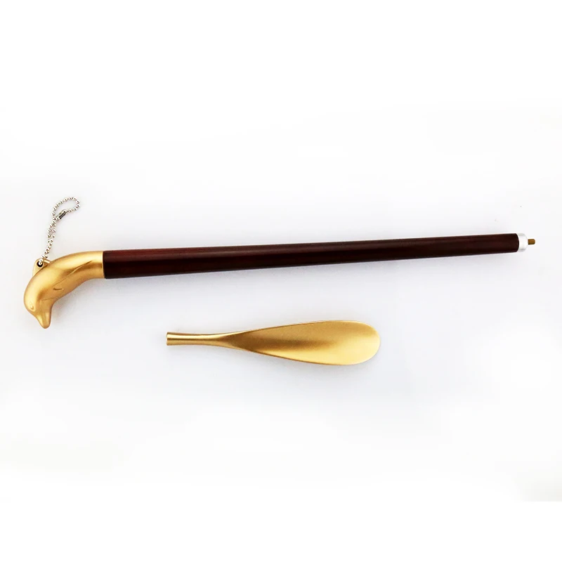 New Dolphin Metal Shoe Pull-out High-quality Solid Shoehore Super-long 60cm Alloy Solid Shoe Horn Long
