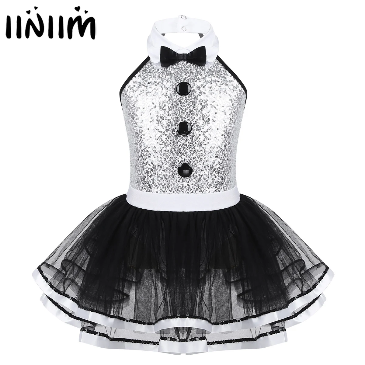 Kids Girls Sequins Leotards Gymnastics Professional Ballet Tutu Dress Modern Lyrical Dancing Costume Girls Ballerina Dance Wear